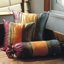 Cheap 22" Thai Silk Grey&Purple Stripe Cushions Cover