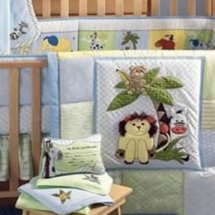 Cheap Applique Embroidery Hawii Lion Baby Bedding Sets,6-Pc