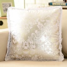 Cheap 17" Luxury Lace Hem Cotton Cushions Cover