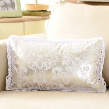 Cheap 12"×18" Luxury Lace Hem Cotton Cushions Cover
