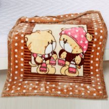 Cheap 43"×55" Raschel Couple Bears Baby Blankets