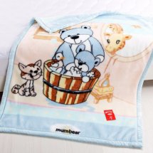 Cheap 43"×55" Raschel Bathing Bear Baby Blankets