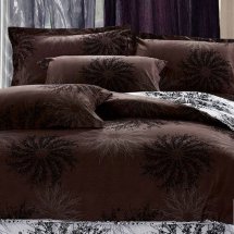 Cheap 4 Piece Full/Queen Thick Cotton Brown Leaf Duvet Cover Sets