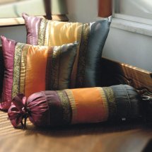 Cheap 17" Thai Silk Grey&Purple Stripe Cushions Cover